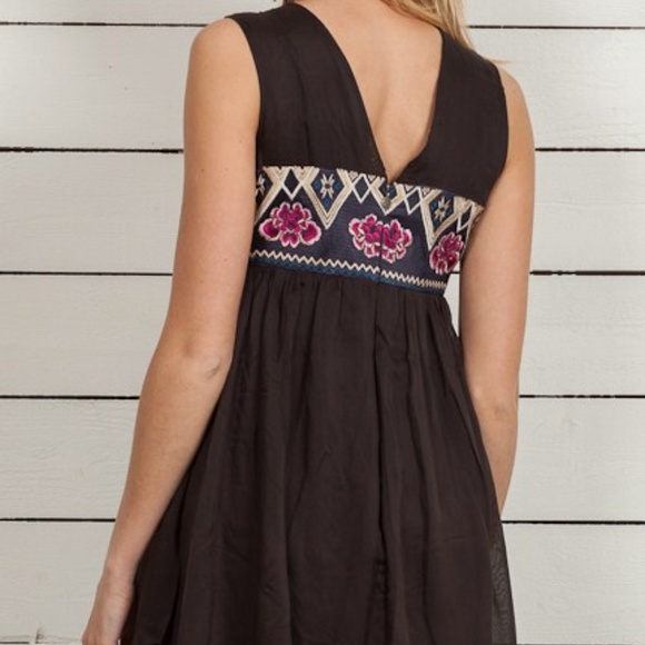 New Odd Molly Miss Word Hi Low Black Little Black Dress Size 1 (Small) - Picture 2 of 7